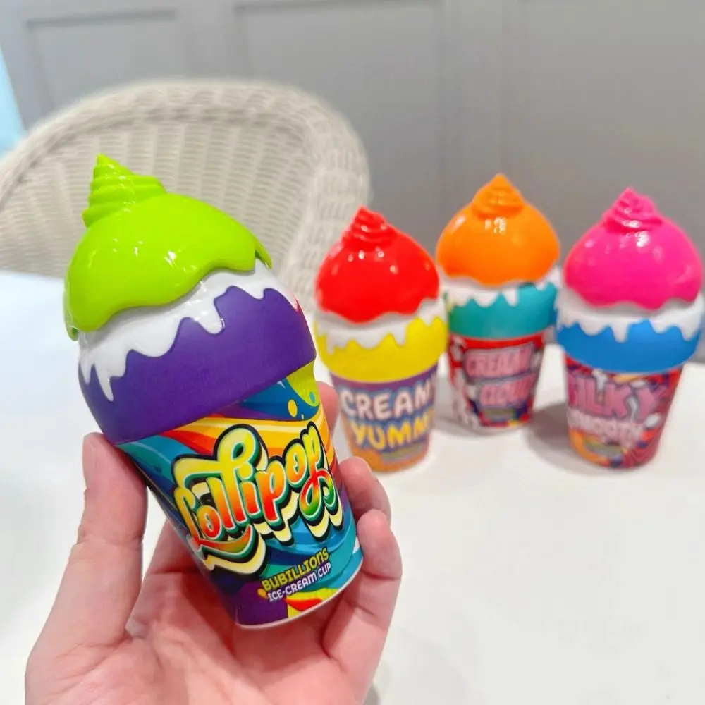 Ice Cream Shape Children Bubble Blowing Toys Inverted Without Spilling Liquid 30ML Bubble Bottle Portable Handheld Bubble Water