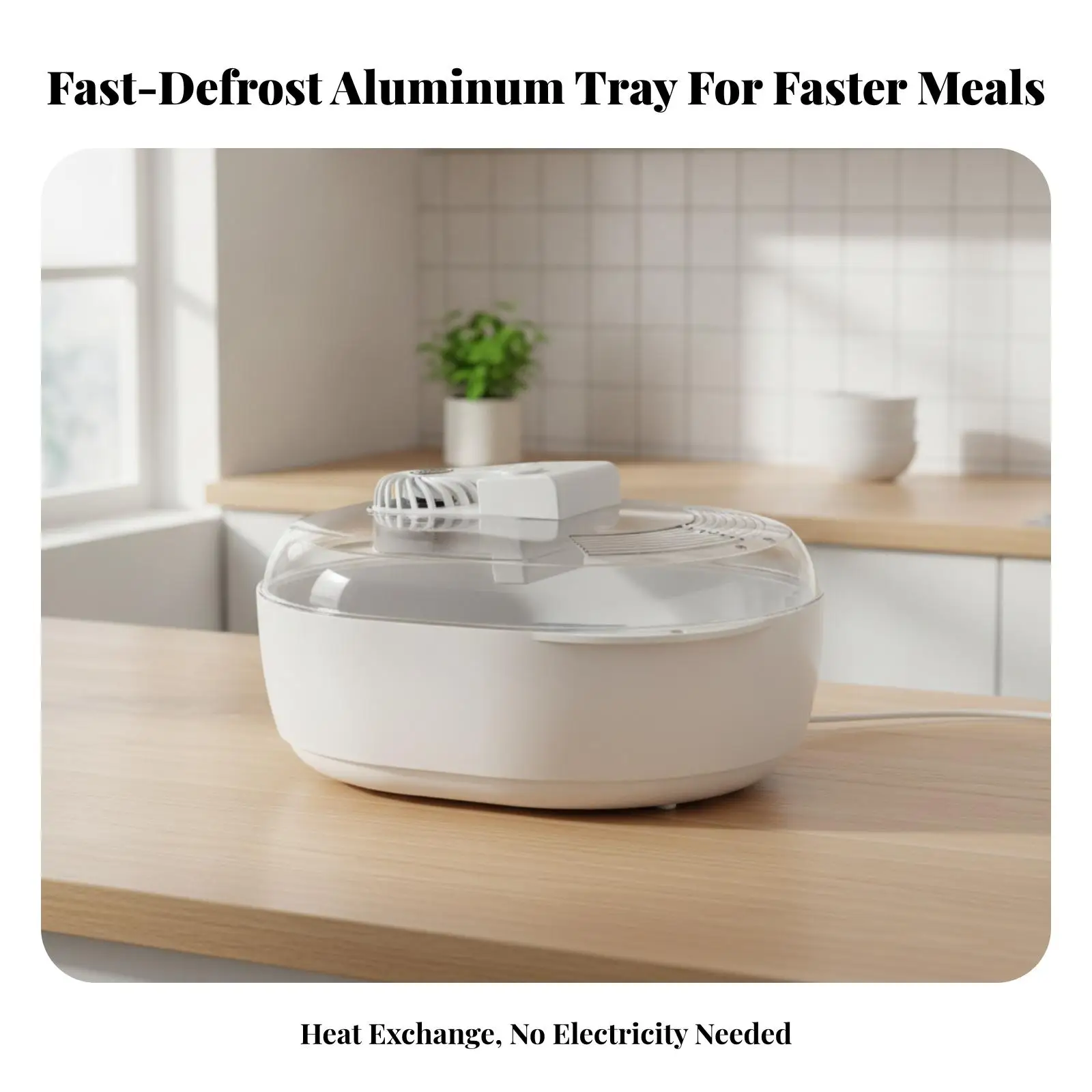 4 in 1 Upgrade Meat Defroster Plate with Drain Tray and Basin for Frozen Steak Fish Thawing Kitchen Gadget view 4