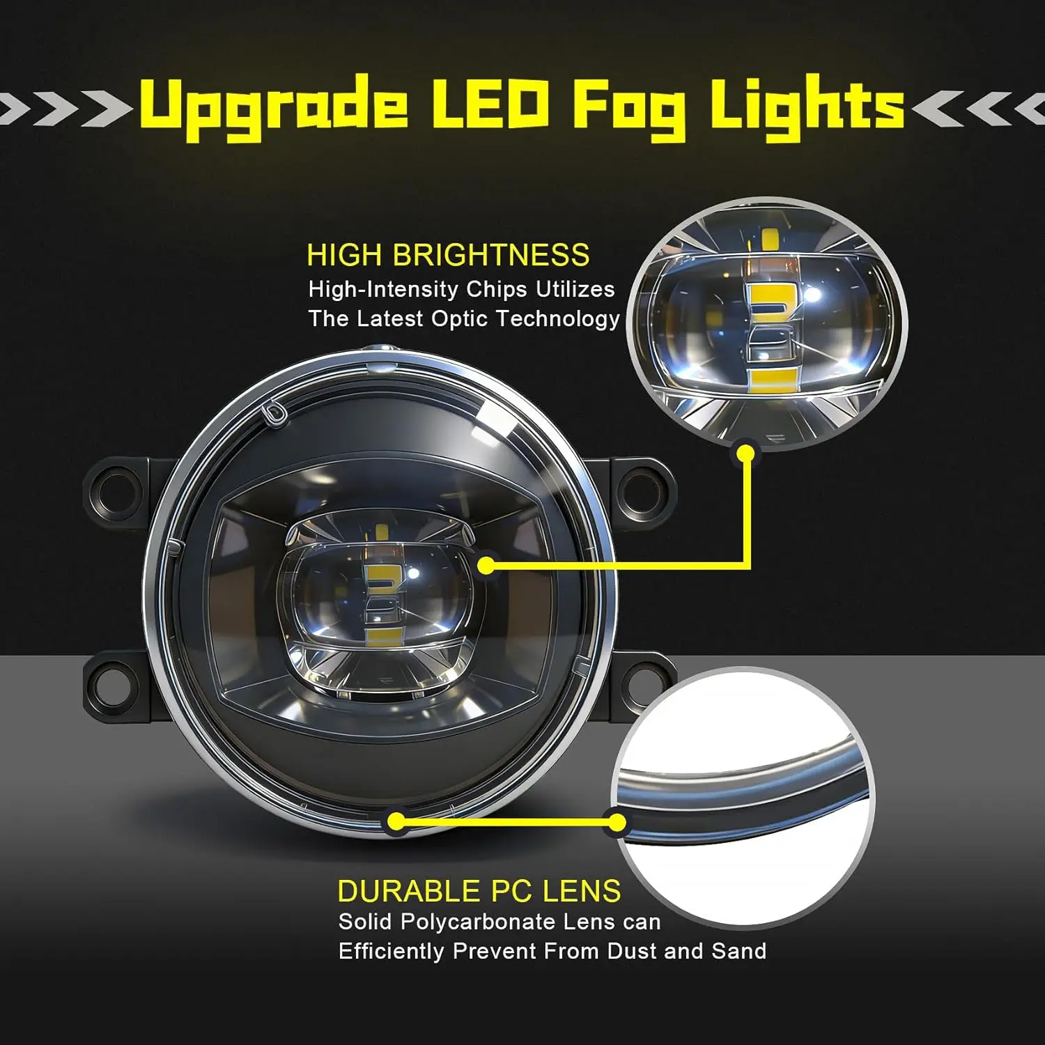 LED Fog Lights for Toyota Tacoma 2012 2013 2014 2015 Front Bumper Fog Lamp Assembly Replacement with Wiring Harness and Switch