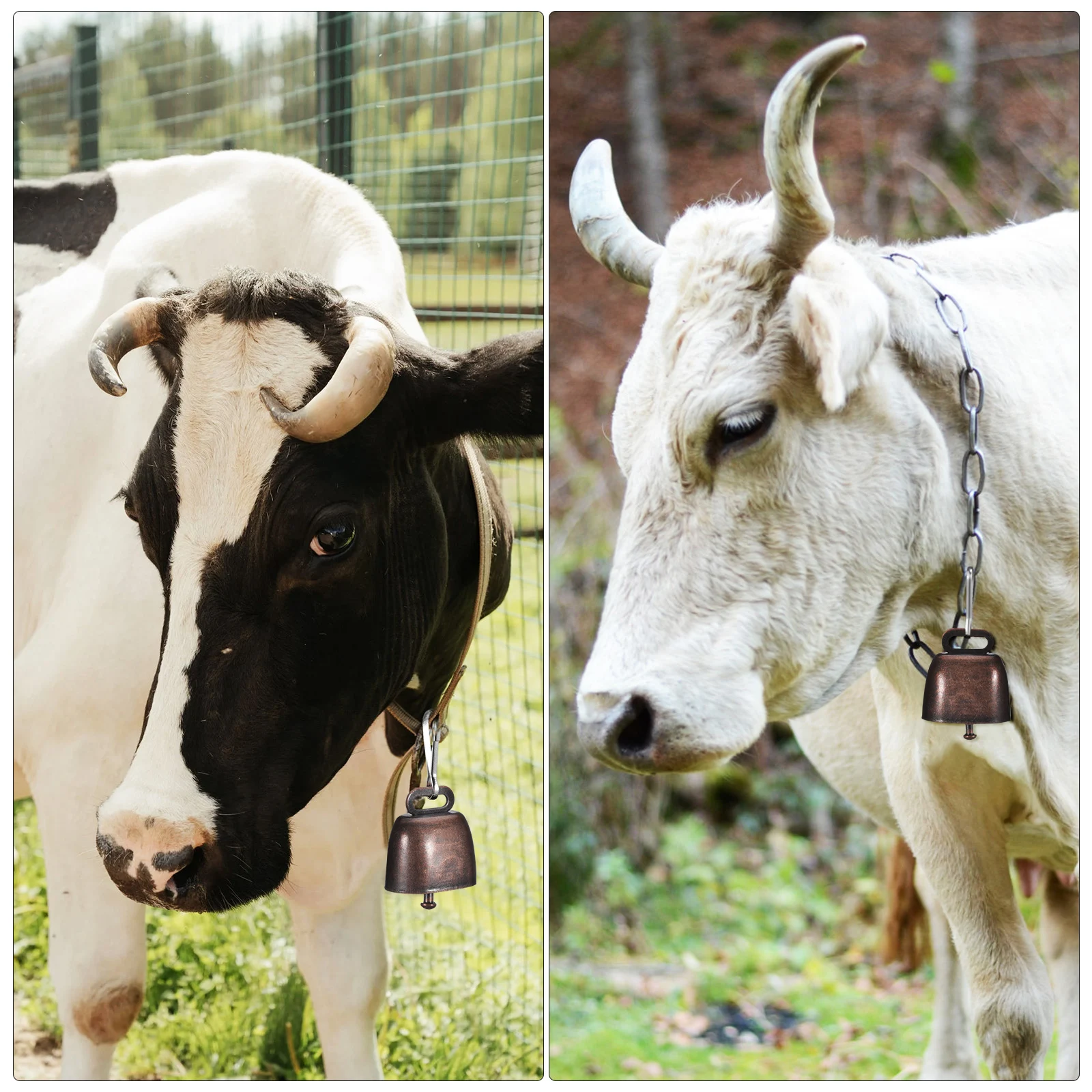 

12 Pcs Metal Cow Sheep Bells Hanging Garland Bulk Loud Animal Gate Horse Farm Craft Ornament Safe Portable Strong Sound