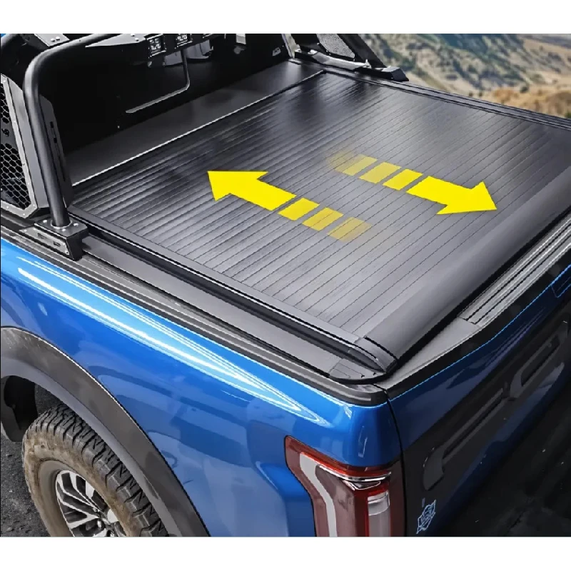 For F150 Ranger Silverado  Factory Supply Electric Retractable Aluminum Alloy Waterproof Locking Tonneau Cover Roller Lid