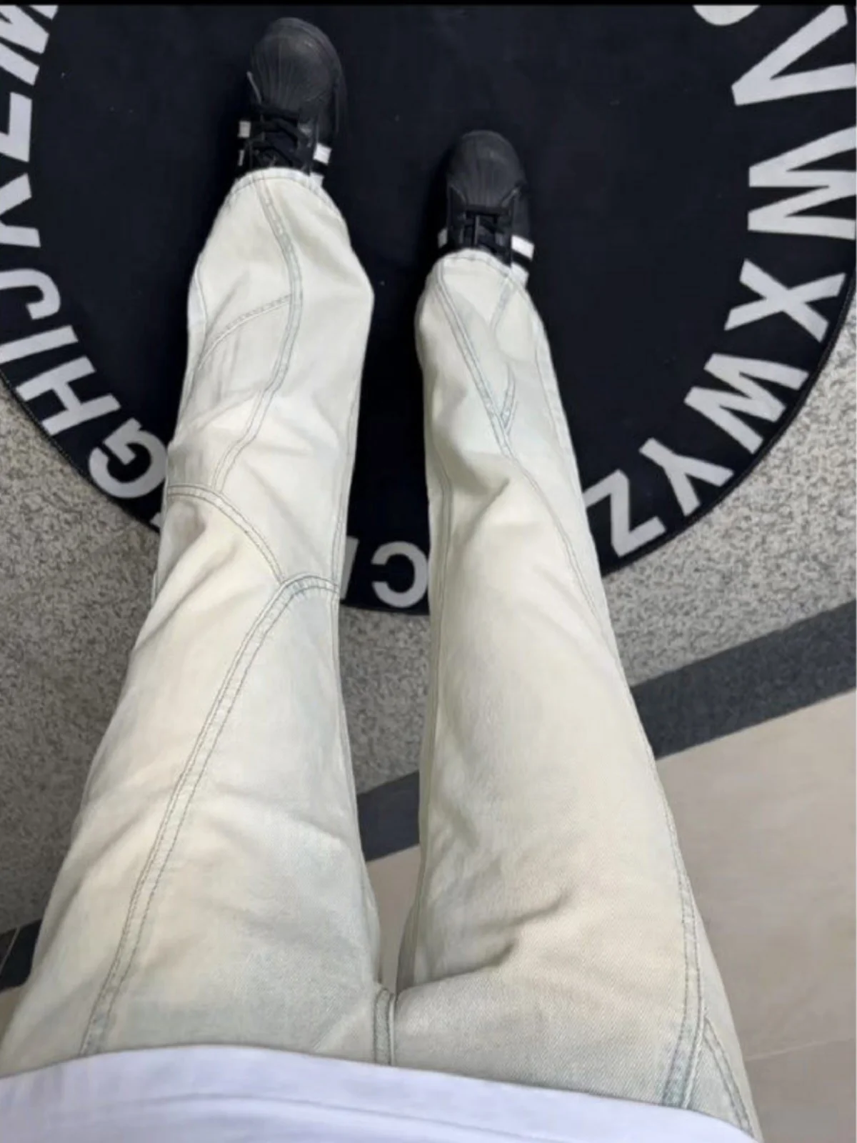 

Мужские джинсы в стиле ретро, желтые, летние, эластичные, приталенные, прямые, слегка расклешенные, с низкой посадкой, из смесового хлопка и полиэстера