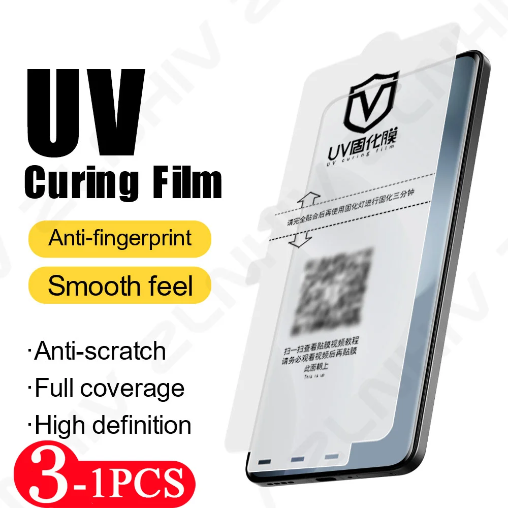 3/2/1 Pcs phone screen protector UV light curing film for OPPO Find X8 X7 Not Glass protective film X6 X5 Pro Reno 12 11 10 Pro