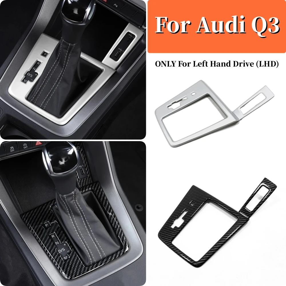 

For Audi Q3 LHD 2019 2020 2021 2022 2023 Car gear shift knob frame panel Decoration Cover Trims ABS Auto Styling Accessories