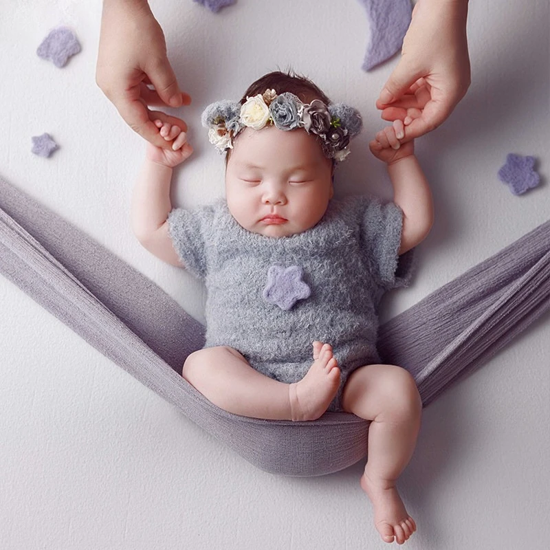 Newborn Photography Props Cute Kaola Theme Set Backdrop Clothing Stars Moon Decors Wrao for Studio Photoshoot Accessories