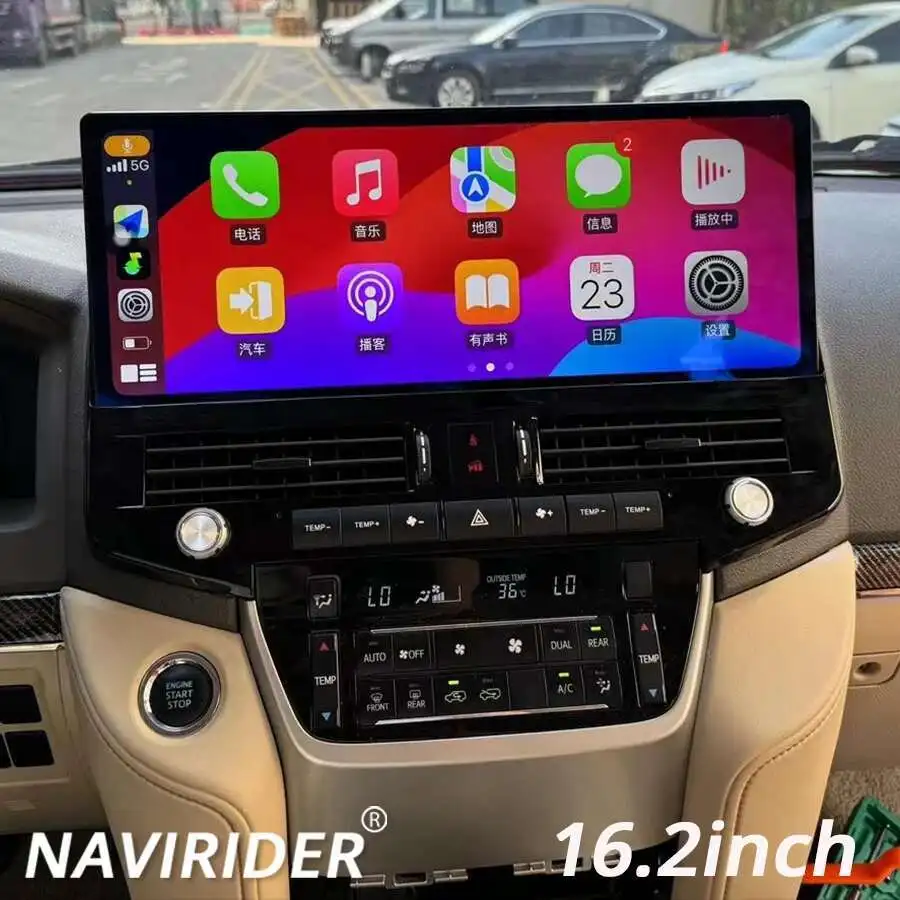 

16,2-дюймовый Android для Toyota Land Cruiser 200 11 2015-2020 Автомобильный радиоприемник Мультимедийный видеоплеер GPS-навигация BT «все в одном»