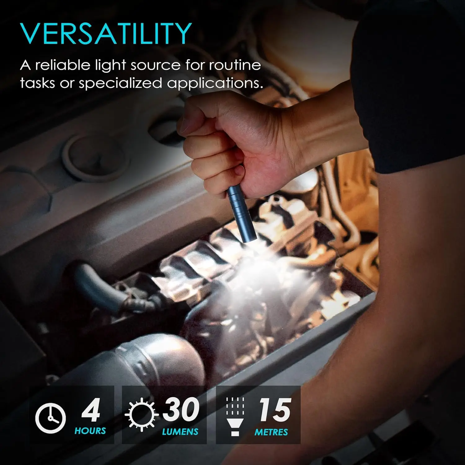 24 عبوة من مصابيح LED من الألومنيوم مع بطاريات، ومصباح جيب للفحص والتخييم وحالات الطوارئ