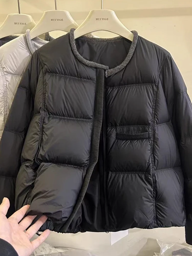 

Warmth plus Thickened Short down Cotton Jacket Women's Fashionable round Neck Outerwear Korean Style Loose Fit Winter Coat