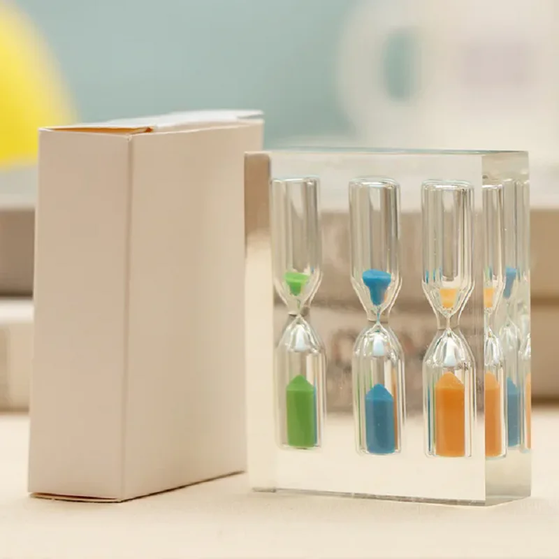 1/2/3 Minute Colorful Hourglass Timer Three-In-One Acrylic Hourglass Sandglass Sand Timer Clock 3+4+5 Minutes Sand Clock Timers