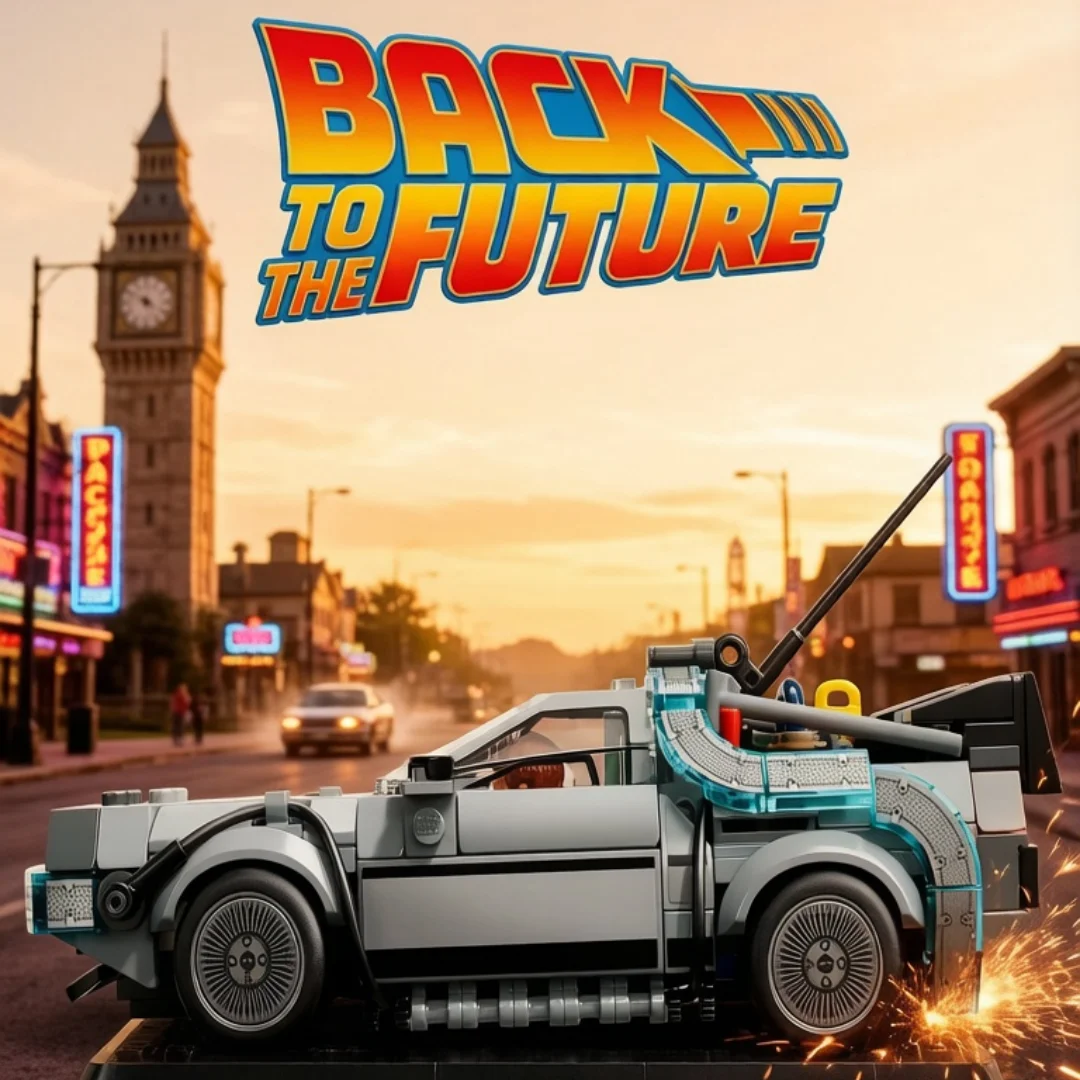 IN STOCK NEW MOC Back to the Future Time Machine Sports Car Building Block Model Bricks DIY Toy Birthday Christmas Gifts view 4