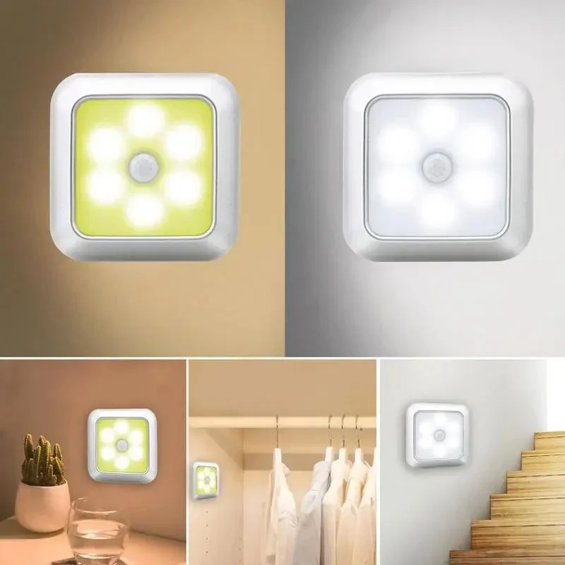 Motion Sensor Night Light LED Wall Lamp Closet Cabinet Stair Wireless for Ladder Bedroom Corridor Staircase Indoor Decoration