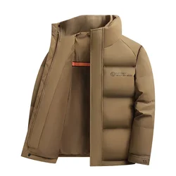 Chaqueta de plumón con cuello alto para hombre, abrigo corto y grueso, cálido y frío, novedad de invierno, 2024