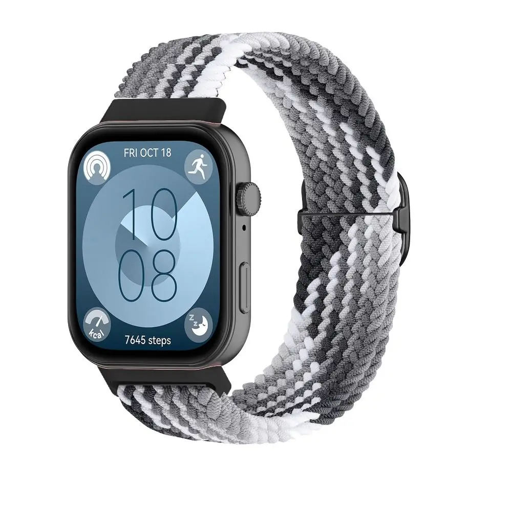 Adjustable Buckle Nylon Braided Strap Smart Watch Accessories Wristband Bracelet Loop Replacement for Huawei Watch Fit 3