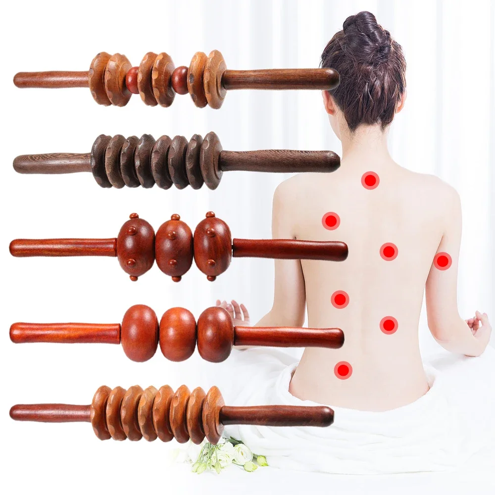 1Pcs Portable Wooden Back Leg Waist Massager Multifunctional Fitness Roller Stick Manual Muscle Relax Tool Body Anti Cellulite