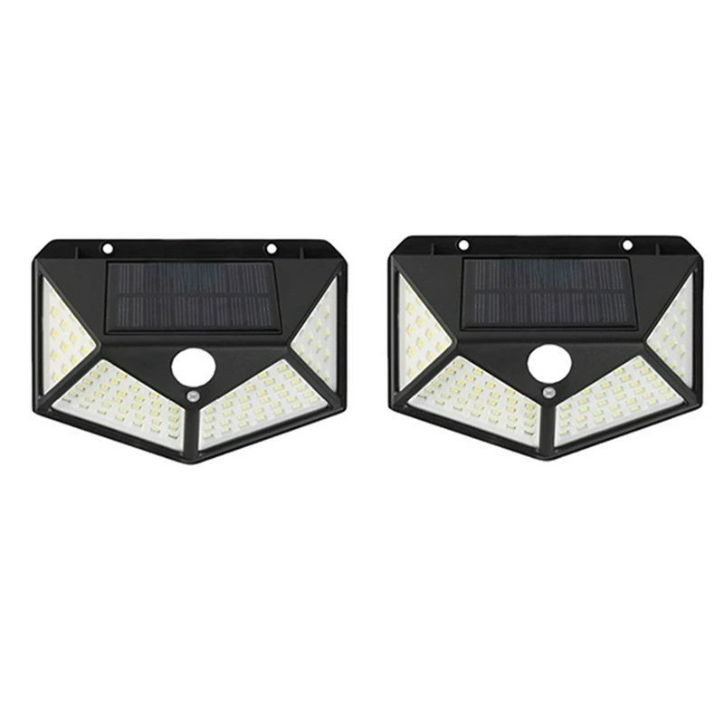 2Piece Outdoor Solar Powered Garden Lamp Waterproof Motion Sensor Solar 100 LED High Quality Wall Garden