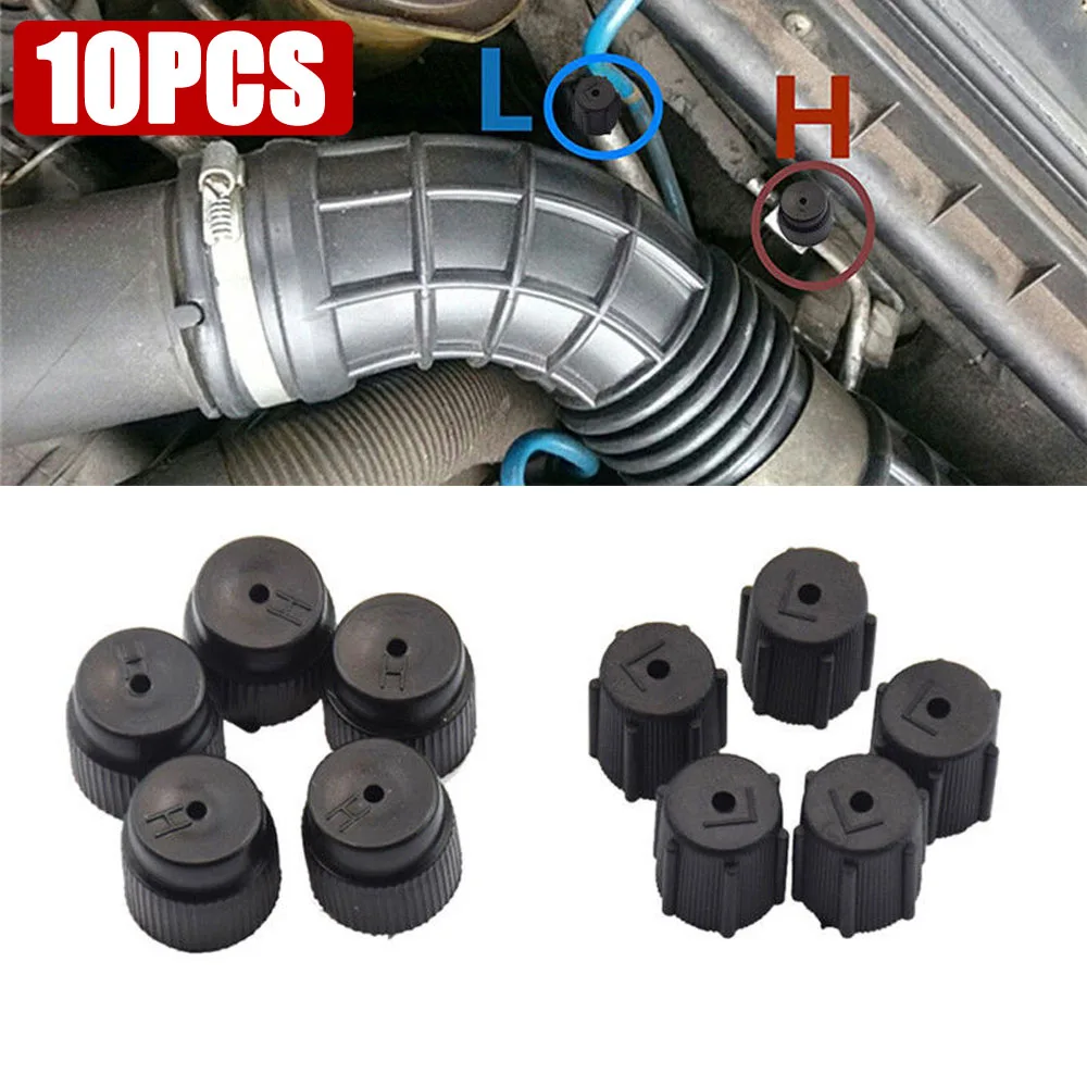 

10pcs R134a 13mm 16mm Car Air Conditioning Service Charging Port Ac System Caps High Low Side Auto Air Conditioner Maintenance