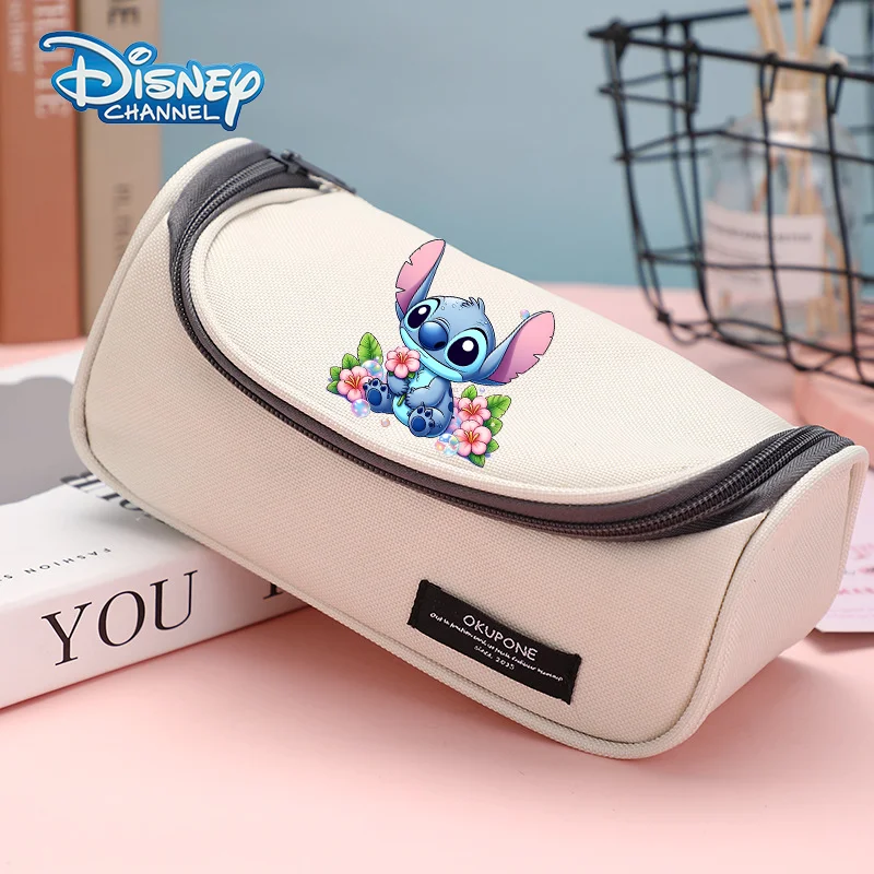 Lilo & Stitch Small Pencil Case Angel Large Capacity Pencil Pouch Marker Pen Bag Coin Pouch Office Stationery Organizer White