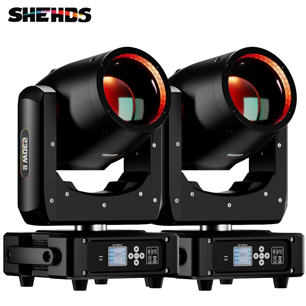 

New Arrival SHEHDS 2PCS Bulb Mini 230W 7R Moving Head Lighting Flight Case For DJ Disco Wedding Nightclub Theater