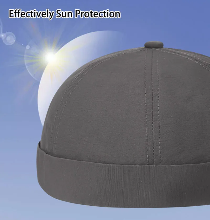 Ultra-Light Summer Quick Dry Brimless Hat Beanie Mesh Beanie Docker Cap Sailor Rolled Cuff Harbour Hat Casual Hip Hop Skullcap