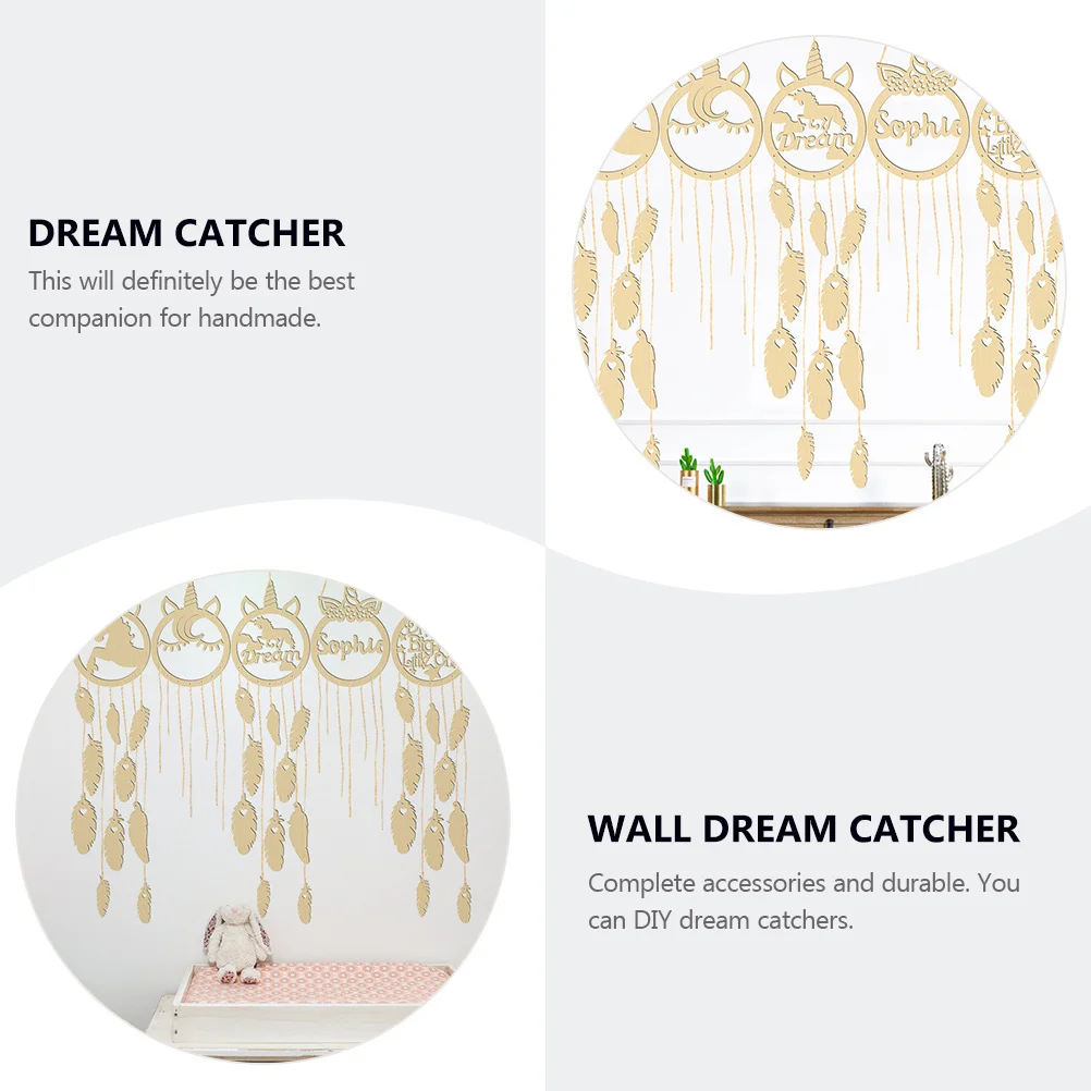 

5Sets DIY Dream Catcher Material Kit Compact Wood Unicorn Pendants Handmade Wall Decoration Ornament for Bedroom Nursery Living