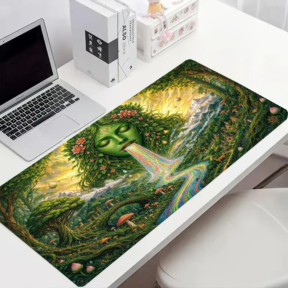 Lava Sun God Statue Mouse Pad Thick Rubber Non Slip Base For Volcano Fantasy Decor