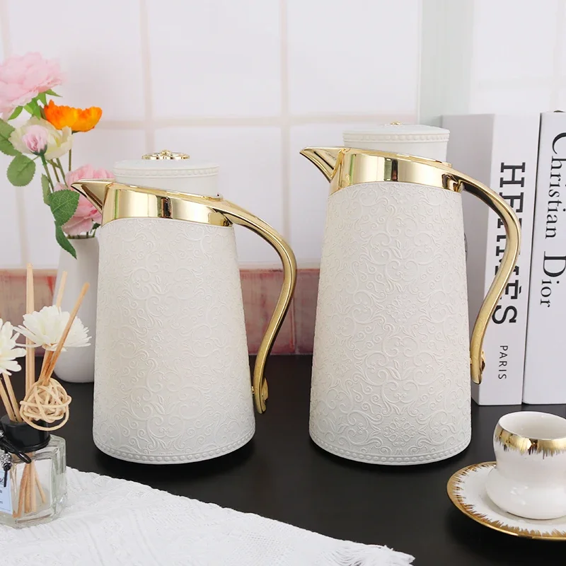 May Flower Food Grade Arabic Style coffee pot Pp Body 1.0l Plastic Vacuum Flask