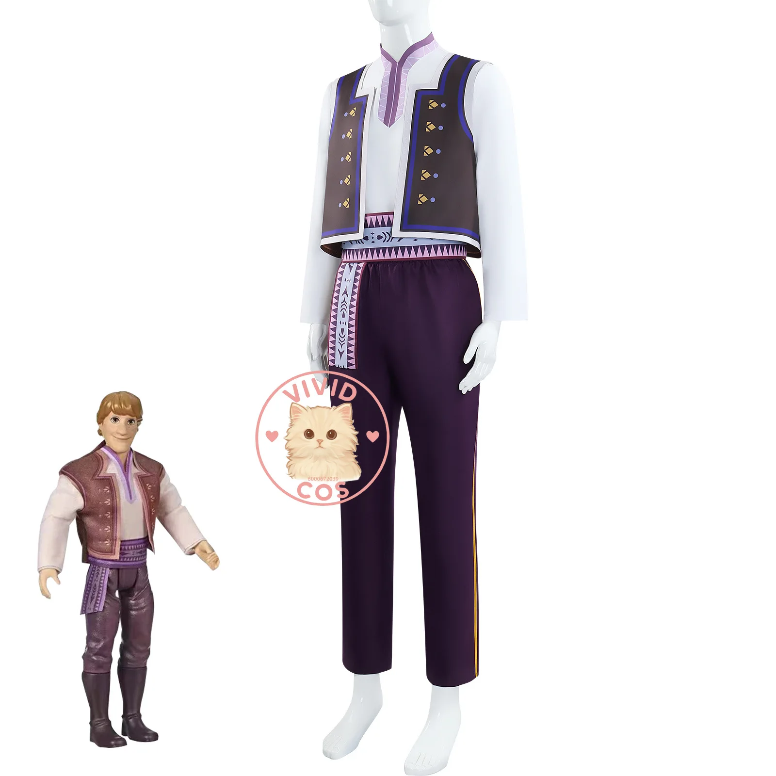 أزياء تنكرية لشخصية الرسوم المتحركة للفيلم الشهير أزياء أنيمي كريستوف الكلاسيكية للعب الأدوار للرجال لحفلات الهالوين