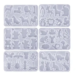 DIY Earrings Silicone Mold Animal Cat Dog Spider Shape Crystal Epoxy Resin Pendant Mould For Keychain Jewelry Making Supplies