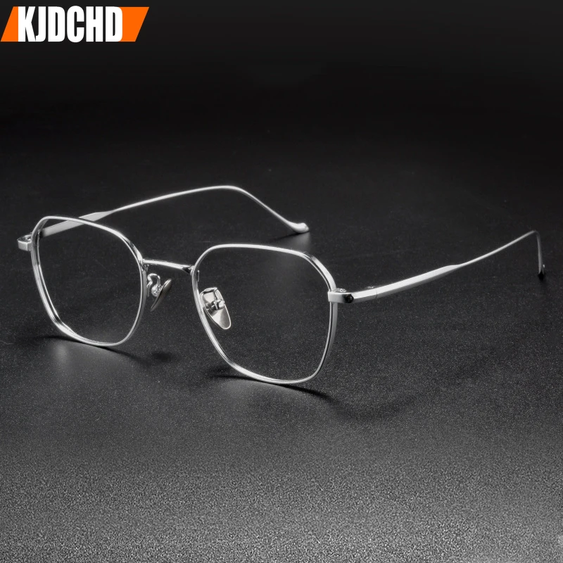 

Новые ультралегкие очки из чистого титана в стиле ретро с маленькой многоугольной оправой для мужчин, высококачественные женские оптические очки ручной работы