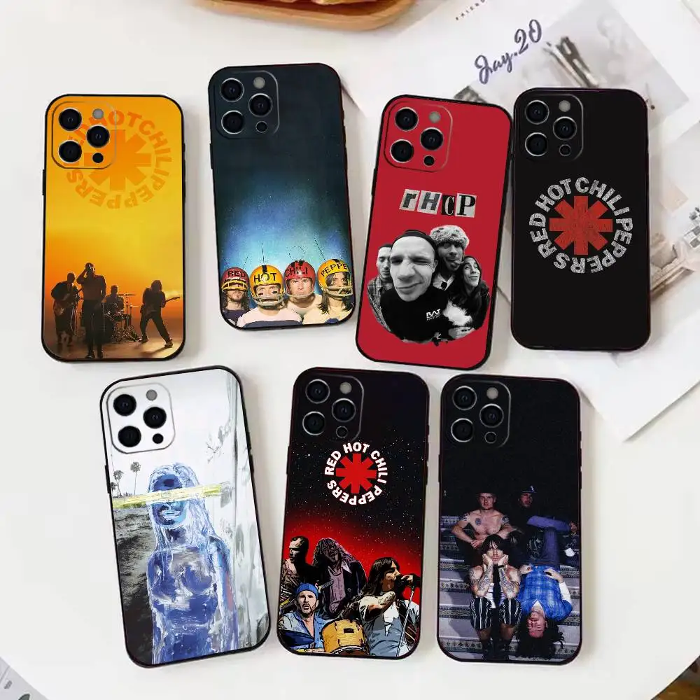 

Rock band R-Red Hot Chili Peppers Phone Case For iPhone 17,16,15,14,13,12,11 X XR Plus,Soft Silicone Black Cover