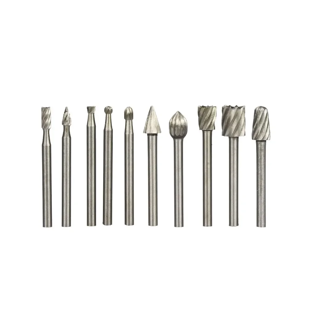10pcs Titanium Dremel Routing Wood Rotary Milling Rotary File Cutter Alat Pemotong Ukiran Kayu Pisau Pemotong Kayu Bor Kayu
