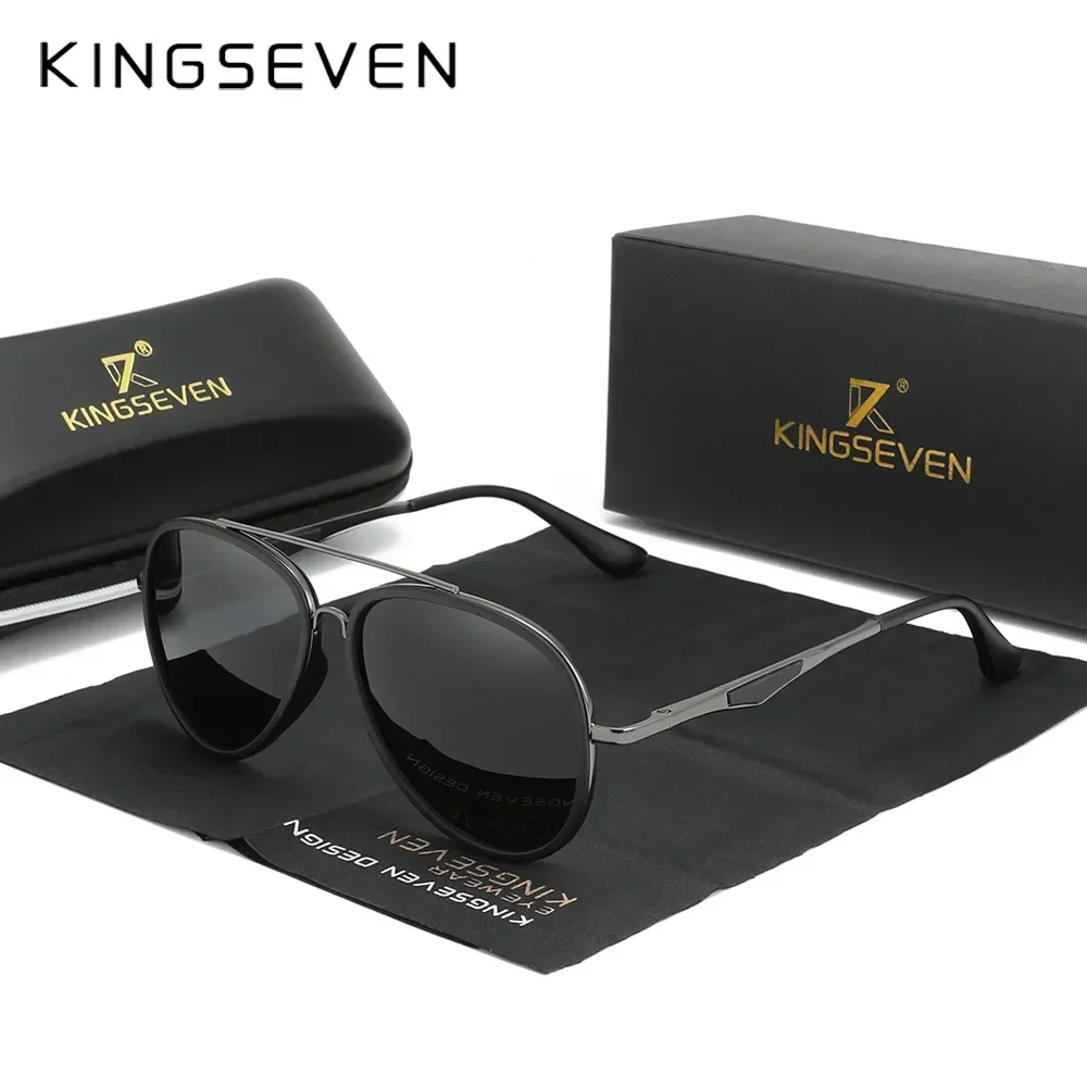 

KINGSEVEN Classical Men's Sunglasses Polarized Brand Pilot Driving Eyewear Male Glasses UV400 Blocking Protection Eyewear