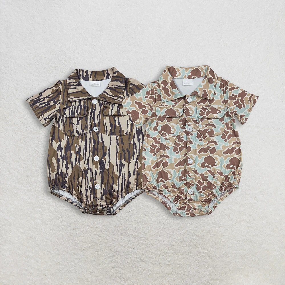 

z1216-15 SR3655 Wholesale baby rompers Matching kids clothes boy camouflage short sleeve romper boutique children clothing