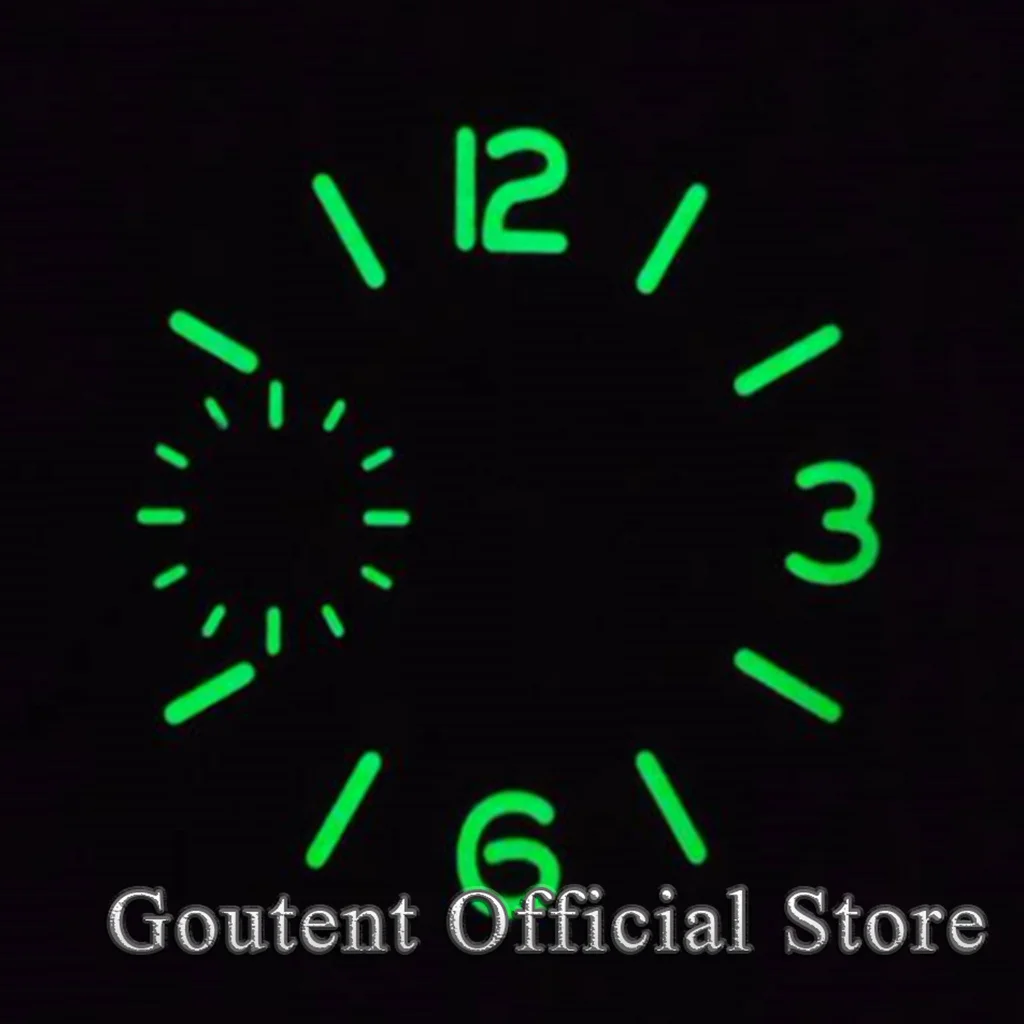 Goutent 37mm Sterile Black White Blue Green Watch Dial Orange Marks Fit ETA 6497 Seagull ST36 movement Watch Parts