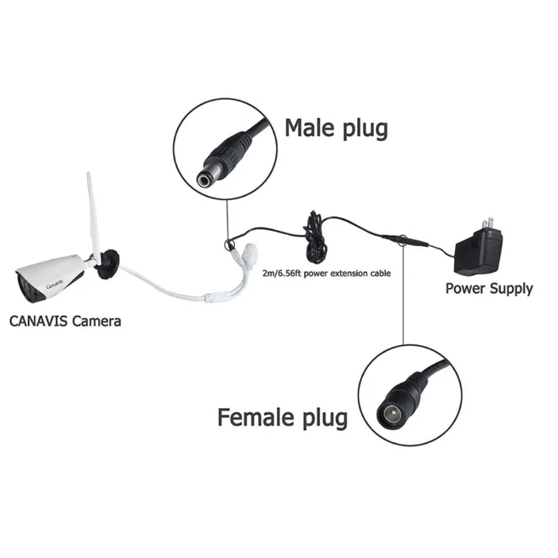 Cable de extensión de CC de 1M, 1,5 M, 3M, 5M, 3,5mm x 1,35mm, enchufe hembra a macho para adaptador de corriente de 5V 2A, tira LED para cámara CCTV doméstica