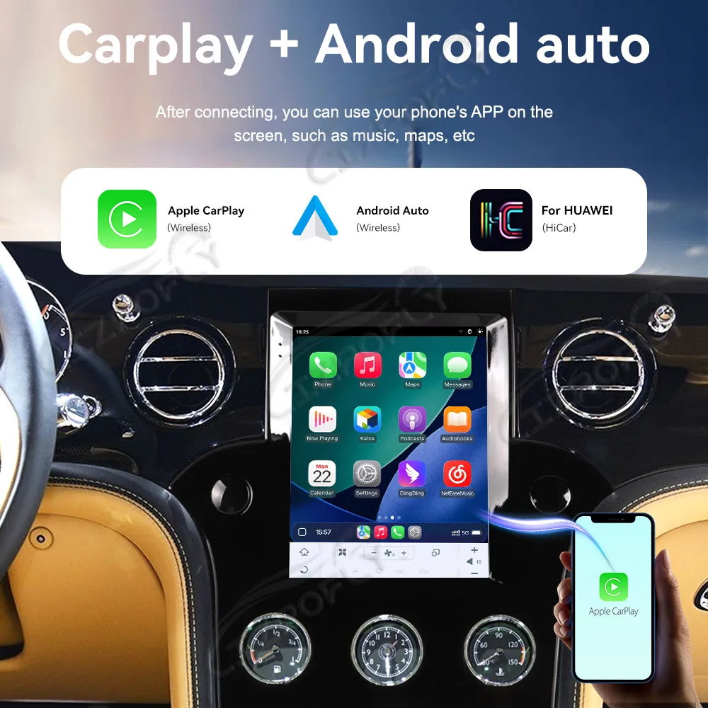 10.4 Inch Screen Car Stereo Radio For Bentley Mulsanne 2011-2019 Carplay Multimedia Player Wireless GPS Navigation Auto