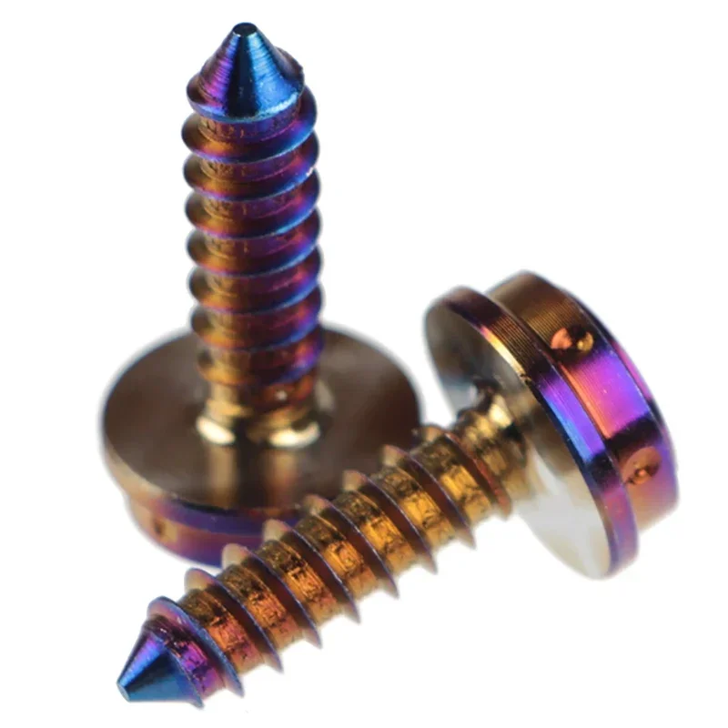 Motorcycle shell tapping screw  Blue plated 304 stainless steel outer hexagonal screw hollow big head flange self-tapping screw