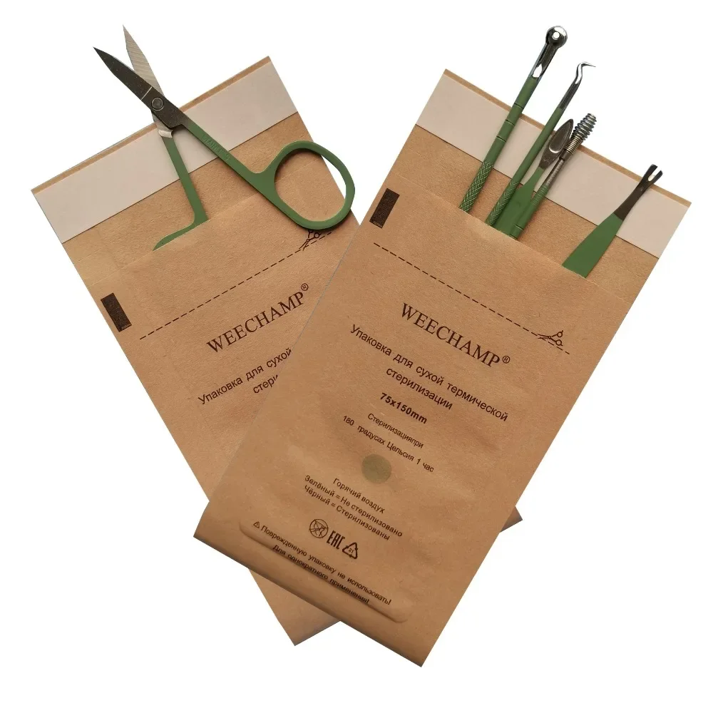 50PCS Sterilize Autoclave Bags for Nail Tools Disposable Manicure Pouches Hospital Disinfection Machine Accessories Salon Clinic