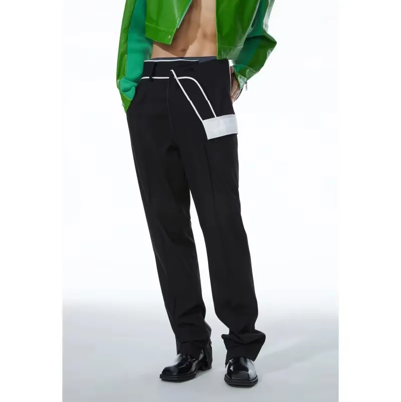 2025 novas roupas masculinas femininas estilo yamamoto calças dobráveis na cintura calças casuais amantes plus size traje 27-46