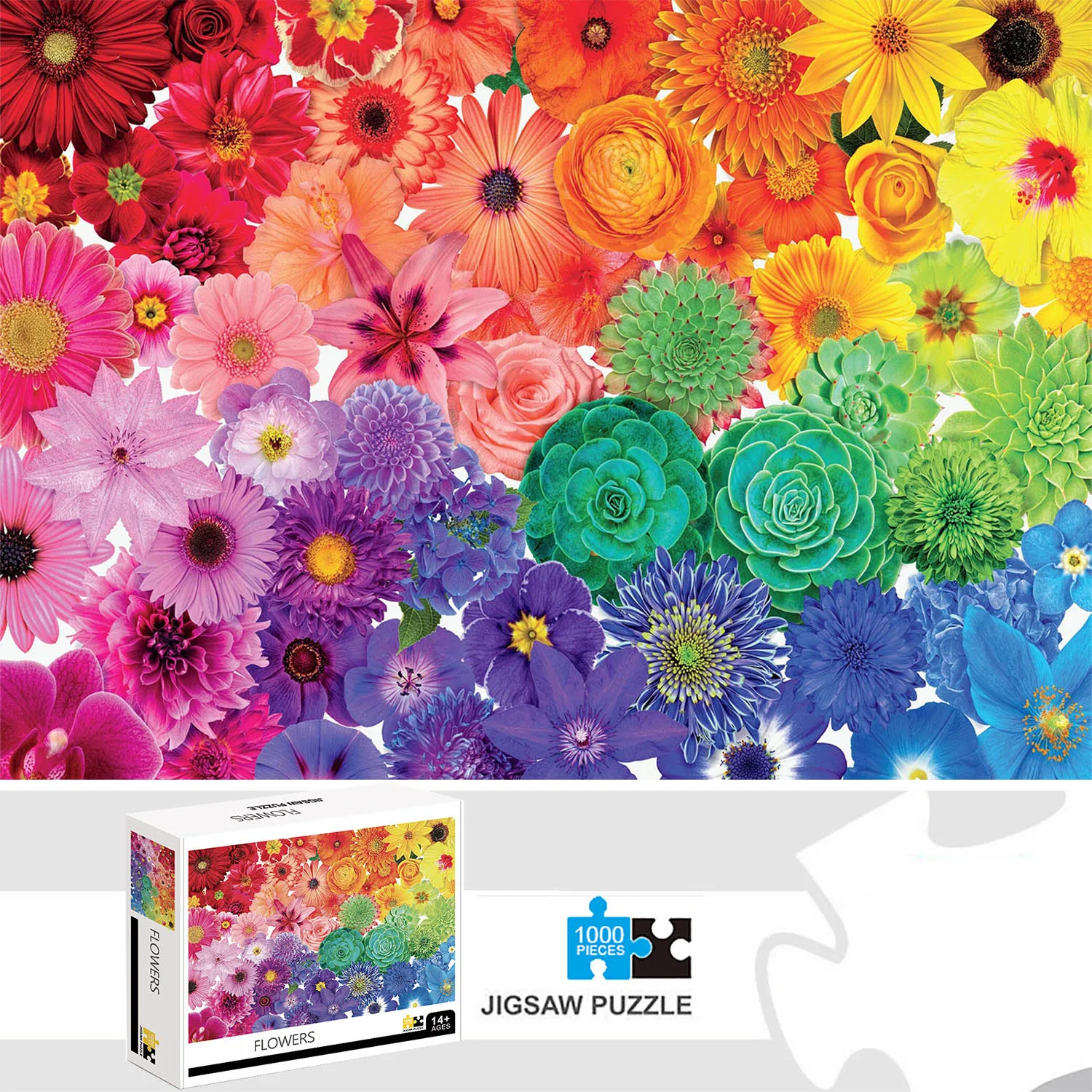 

1000 Pieces Bloom Flowers Jigsaw Puzzle Home Decor Adults Puzzle Games Family Fun Floor Puzzles Educational Toys for Kids