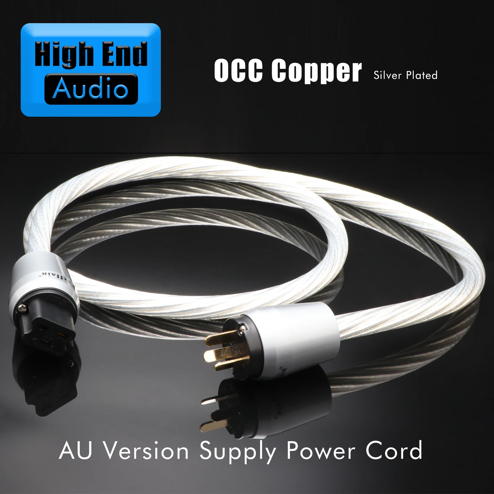 Preffair Power Cable HiFi OCC Audio Cable IEC C19 EU/US/UK/AU 20A Power Cord for Amplifier Speaker DAC PDU