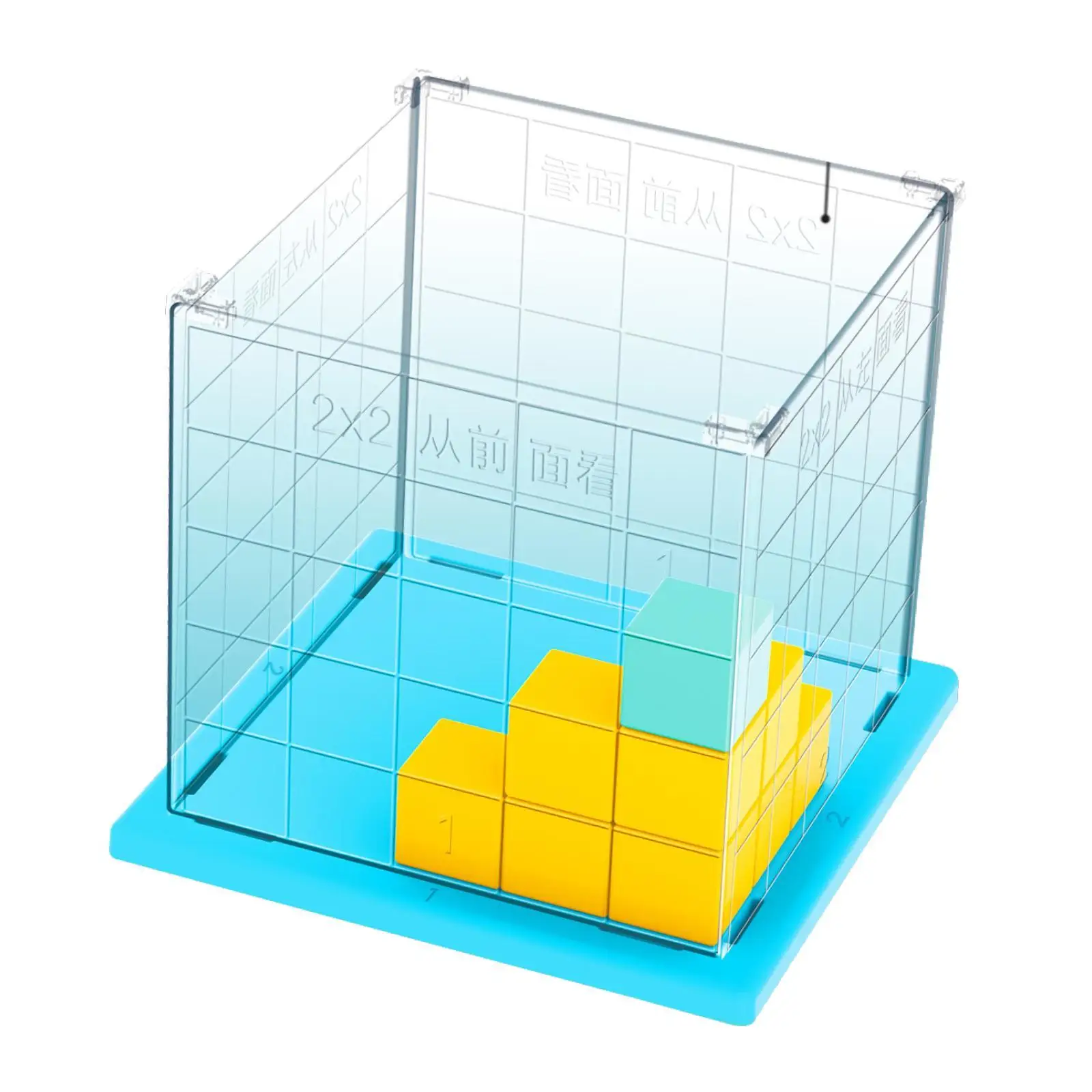 Grade de visualização de posição de ferramenta matemática de blocos de cubos pequenos para crianças de imaginação