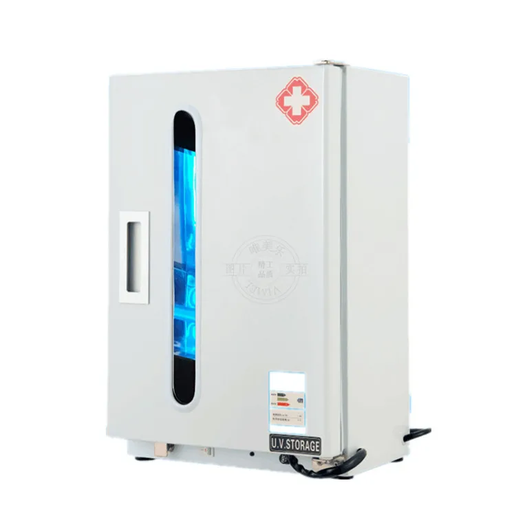 27L Lab Equipment  UV Disinfection Cabinet Single-door UV Ozone Sterilizer Device with Compartment Tray