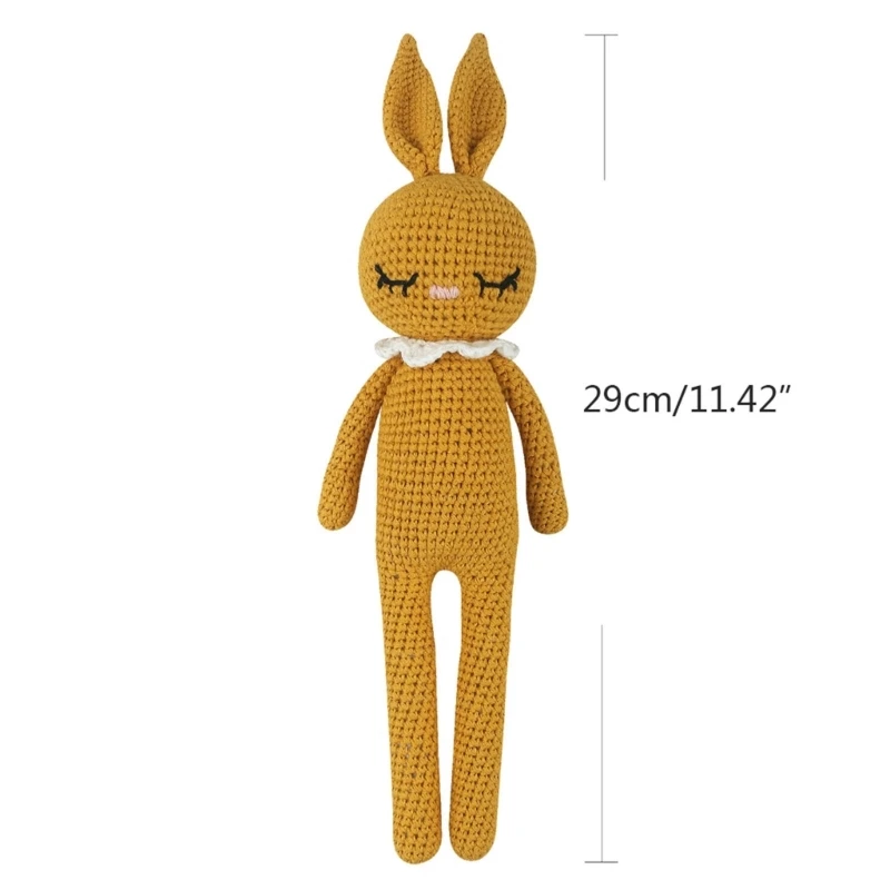 Oreiller en forme lapin au crochet, 33cm, animaux en peluche, cadeau fête, jouet bureau