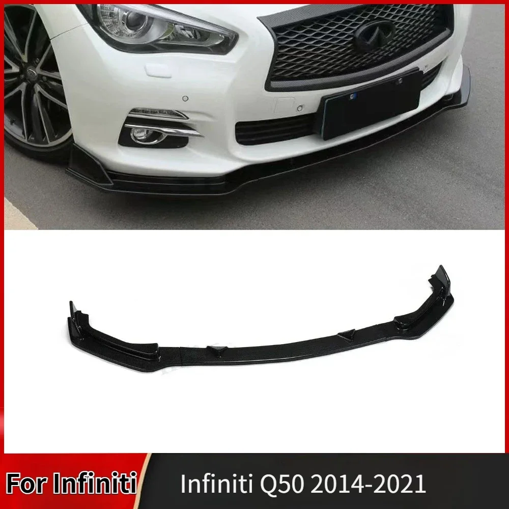 

3pcs/set Car Standard version for Infiniti Q50 2014-2021 Front Bumper Lip Body Kit Spoiler Front bumper guard