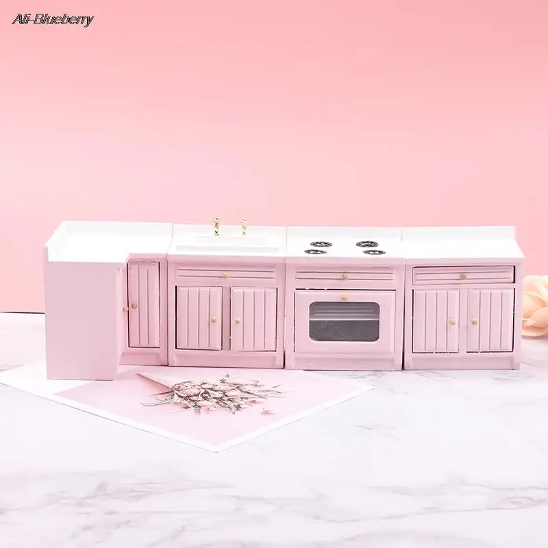 1:12 Rumah Boneka Miniatur Sudut Kabinet Wastafel Memasak Bench Aksesoris untuk Dapur