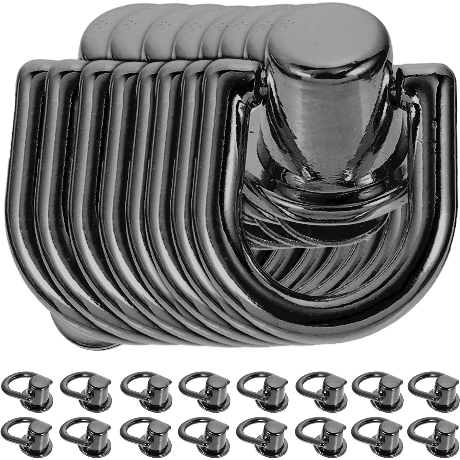 

40Sets Box Buckle D Rings Rivets Nail Rivet Stud Screw Head Buttons for DIY Handbag Craft Bag Supplies Metal Studs