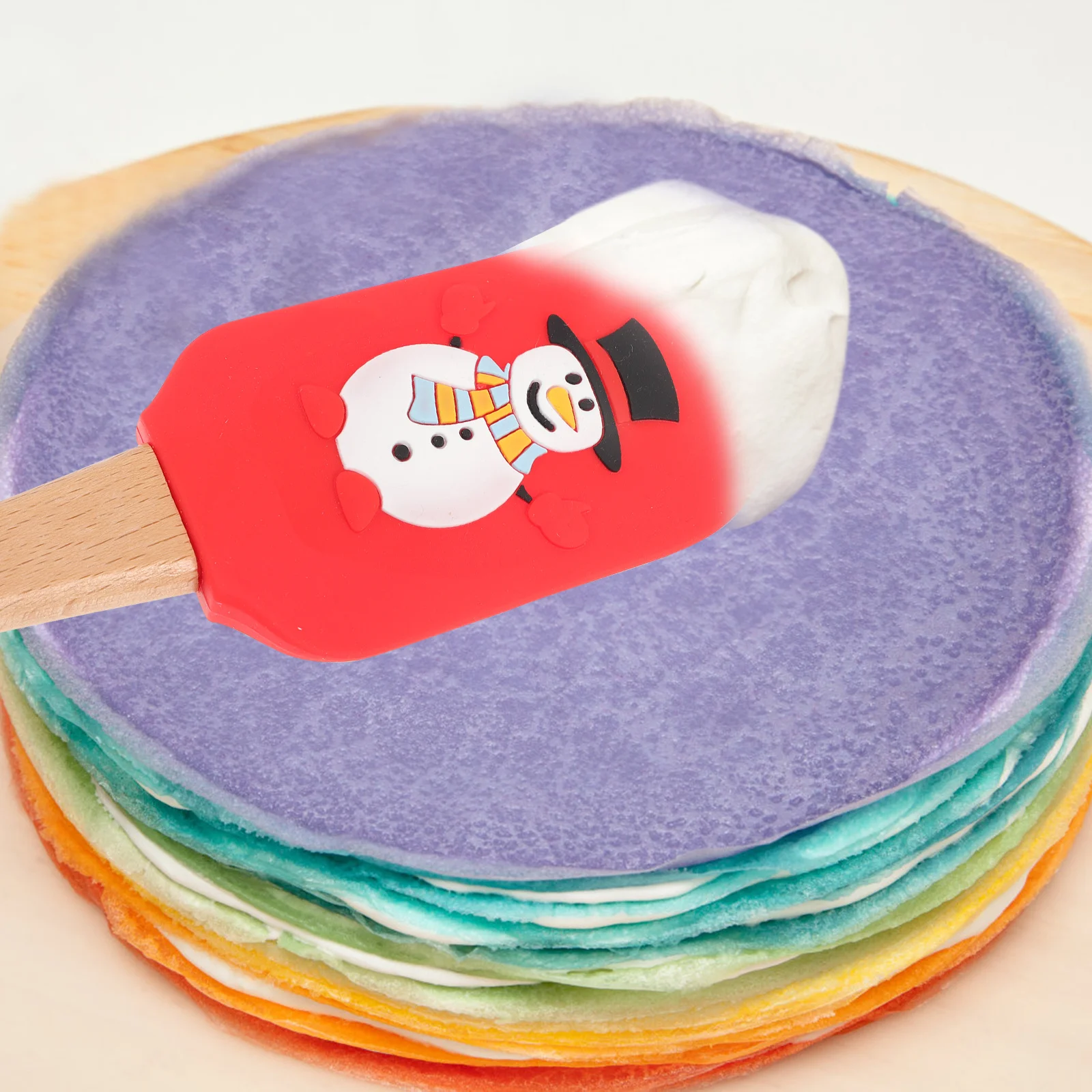 

Cake Butter Spatula Christmas Theme Silicone Heat-Resistant Wooden Handle Kitchen Baking Gadget Cake Spatula Household Oil Brush