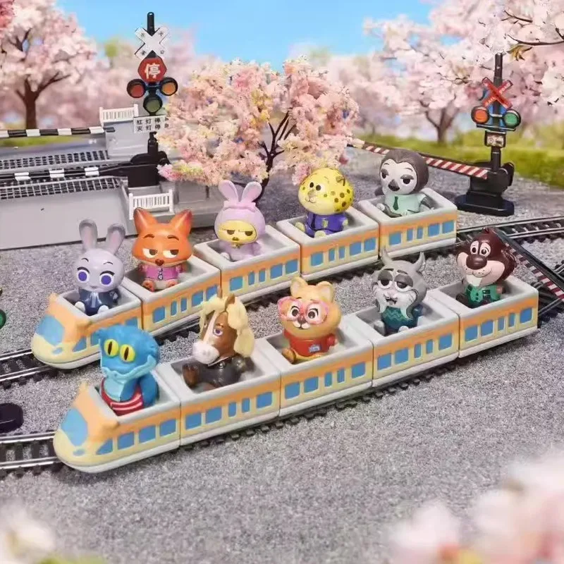 Kawaii Disney Zootopia Train Line Up Series Blind Box Cute Collectible Animal Figure Perfect Desktop Decor Kids Surprise Gift