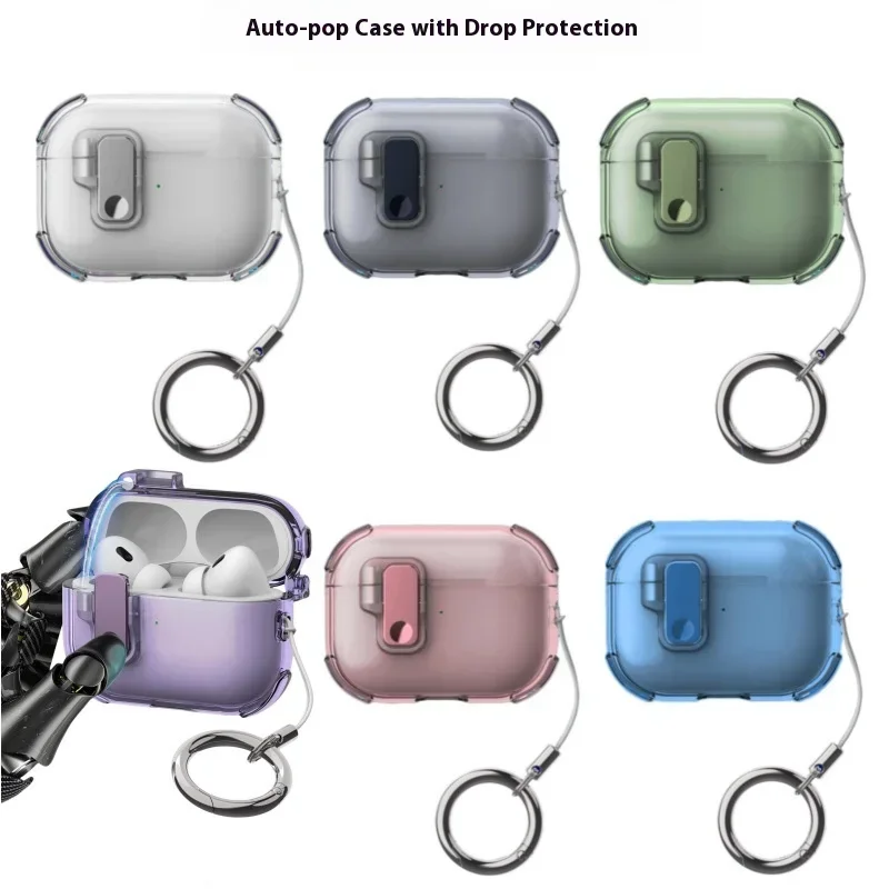For Apple AirPods Pro3 Case Candy Color Clear Earphone Case for Airpods Pro2 2 3 1 4th Security Lock Cover Box Shockproof Cover
